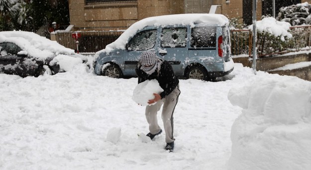 Śnieg spadł też w Strefie Gazy /ALAA BADARNEH  /PAP/EPA