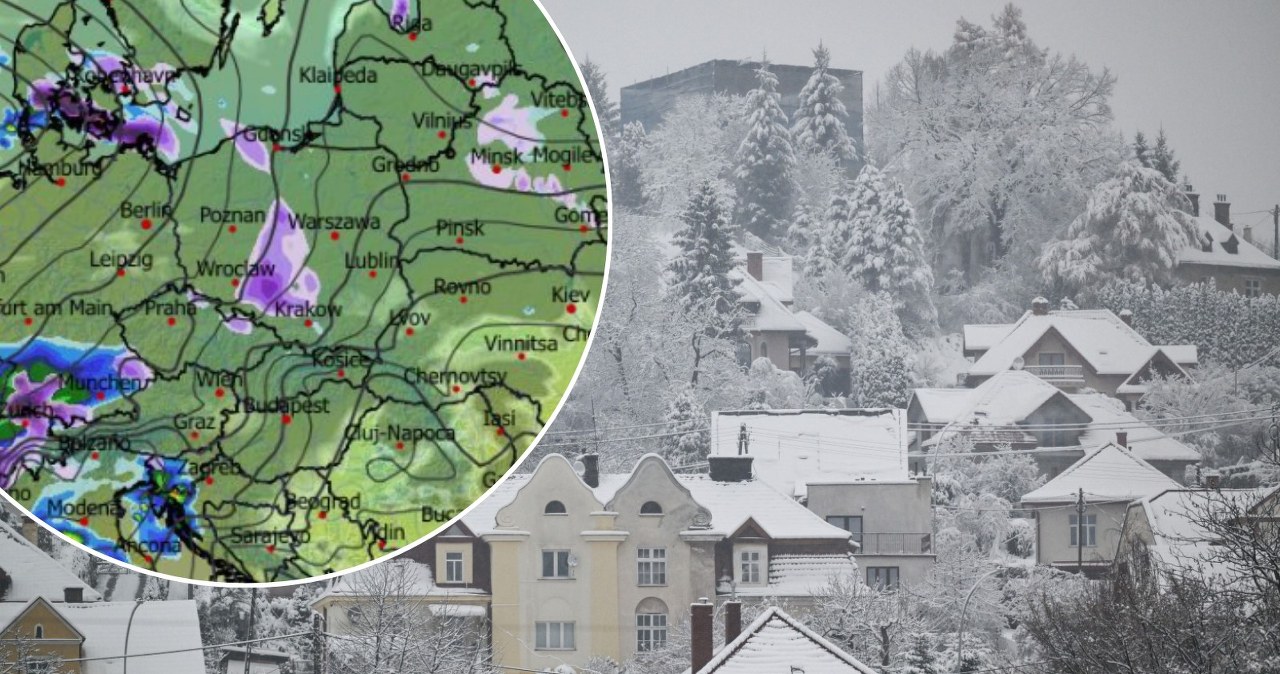 Śnieg w poniedziałek utrzyma się w wielu miejscach. Na północy i północnym wschodzie za dnia mogą się utrzymać ujemne temperatury /PAP/Darek Delmanowicz/WXCHARTS /