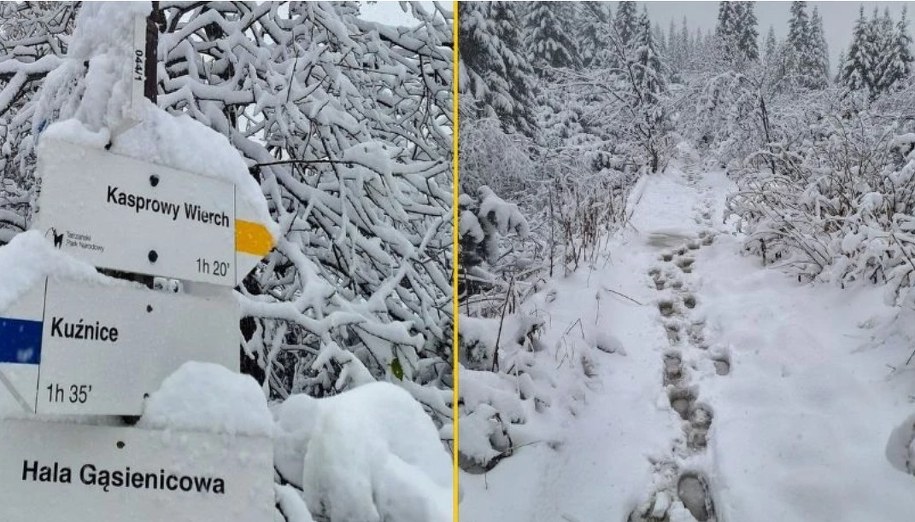 Śnieg w Tatrach, 24.10.2025. Zdj. dzięki uprzejmości Tatrzańskiego Parku Narodowego /Bogusława Filar, TPN /