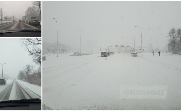 Śnieżyce na południu kraju, sparaliżowany Białystok. Zima dała się we znaki kierowcom