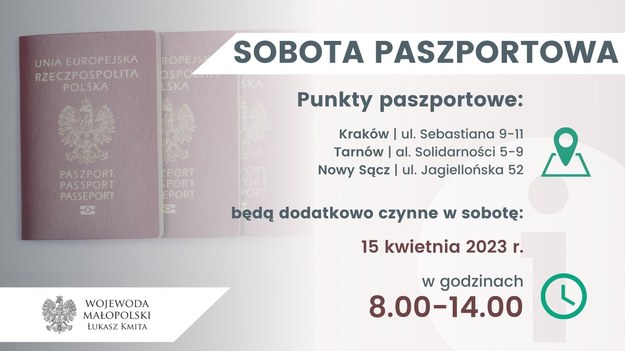 Sobota paszportowa /Urząd Marszałkowski Województwa Małopolskiego /