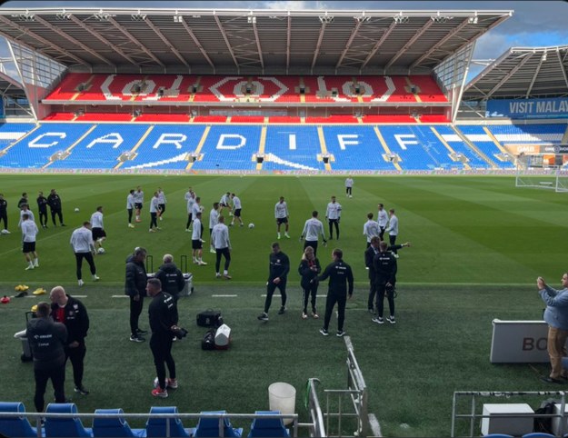 Sobotni przedmeczowy trening w Cardiff /Paweł Pawłowski /RMF FM