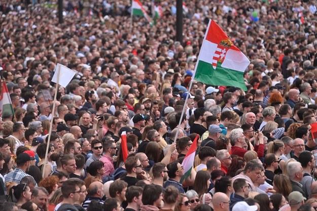 Sobotnia demonstracja na Węgrzech /ZOLTAN BALOGH /PAP/EPA
