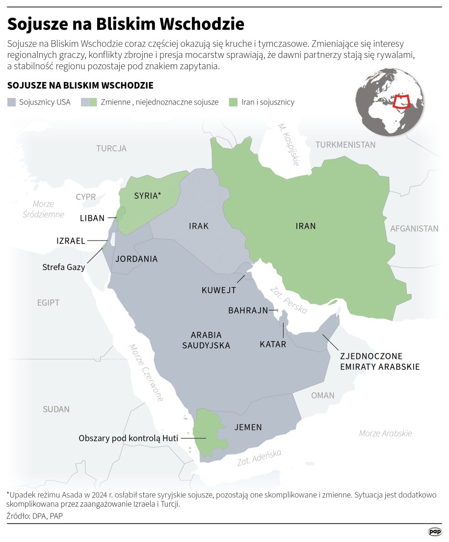 Sojusze na Bliskim Wschodzie /Adam Ziemienowicz /PAP