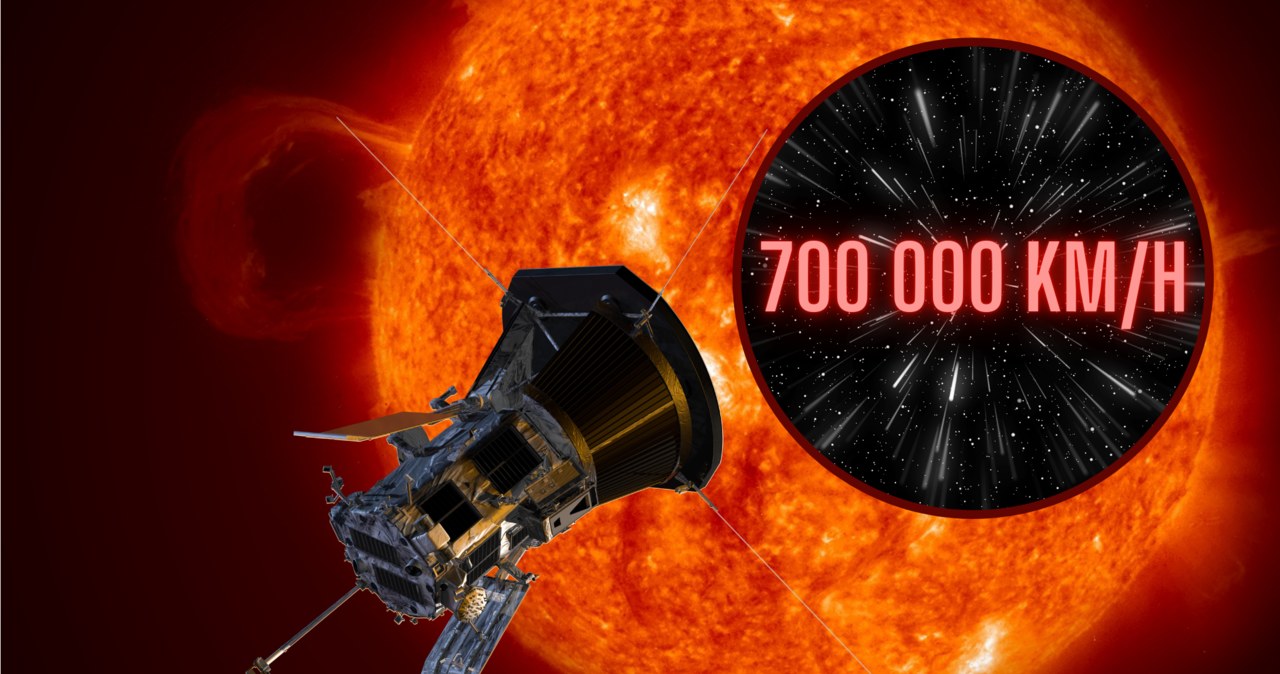 SOlar Parker Probe to najszybszy obiekt, jaki kiedykolwiek wyszedł spod ludzkiej ręki. W ostatnich fazach lotu sonda może pędzić nawet szybciej niż 700 000 km/h. /NASA/Johns Hopkins APL/Steve Gribben/kjpargeter/Canva Pro /Wikimedia