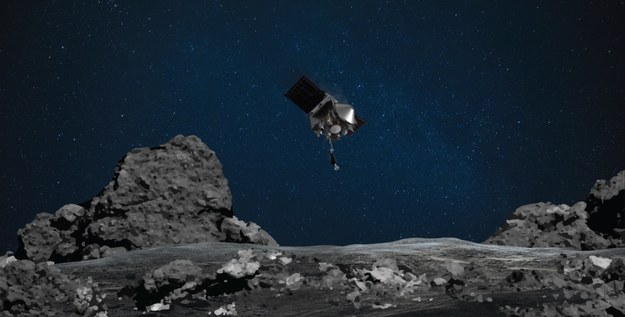 Sonda OSIRIS-REx pobrała próbkę z asteroidy Bennu /NASA/Goddard/University of Arizona / HANDOUT /PAP/EPA