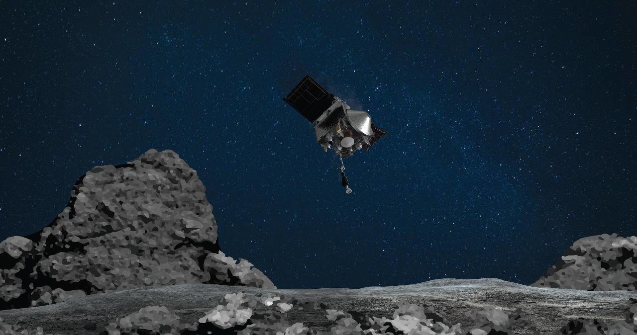 Sonda OSIRIS-REx zbliżająca się do Bennu /materiały prasowe