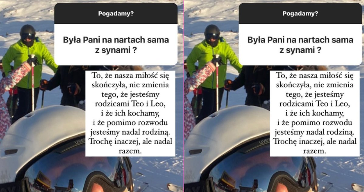 Sonia Bohosiewicz na nartach z byłym mężem i dziećmi /@soniabohosiewicz /Instagram