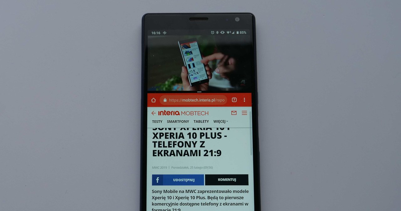 ​Sony Xperia 10 Plus - multitasking /INTERIA.PL