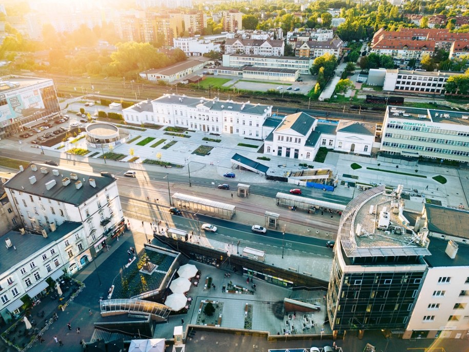 Sosnowiec, widok na plac Stulecia z góry /Shutterstock