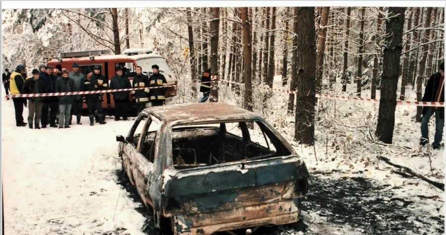 Spalona Skoda Favorit /Policja