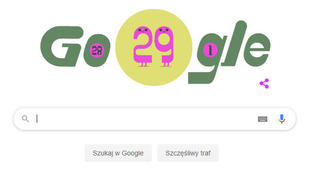 Specjalna grafika Google Doodle z okazji 29 lutego /RMF FM