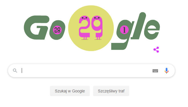 Specjalna grafika Google Doodle z okazji 29 lutego /RMF FM