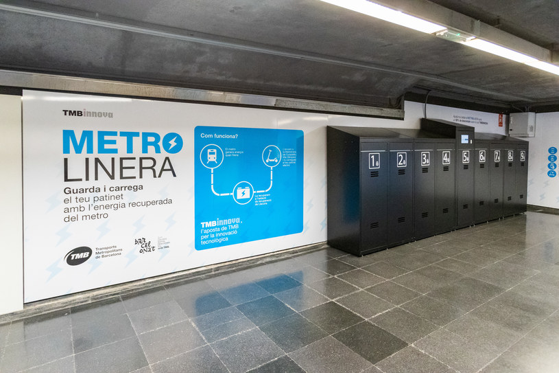 Specjalne szafki umożliwią ładowanie pojazdów energią odzyskaną z metra /Transports Metropolitans de Barcelona /materiały prasowe