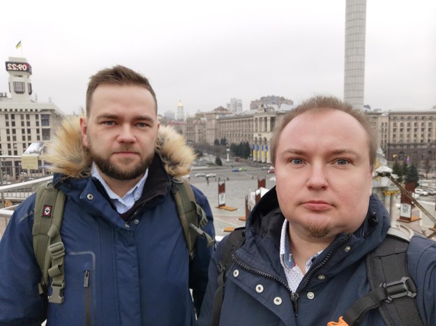 Specjalni wysłannicy RMF FM do Kijowa Mateusz Chłystun i Piotr Bułakowski /RMF FM