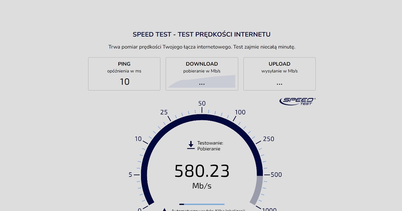 SpeedTest.pl - prosty i szybki test prędkości internetu /SpeedTest /materiał zewnętrzny