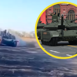 Spektakularny film. Rosyjski T-90M ucieka w płomieniach