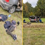 Spektakularny pościg pod Warszawą. Bmw w rowie i nielegalni imigranci  