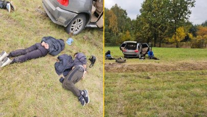 Spektakularny pościg pod Warszawą. Bmw w rowie i nielegalni imigranci  