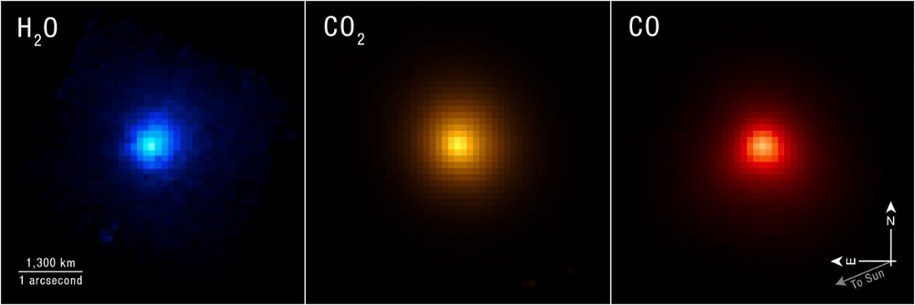 Spektrograf w bliskiej podczerwieni teleskopu Webb może obrazować różne cząsteczki występujące w komie komety 3I/ATLAS. /NASA, ESA, CSA, STScI, M.Cordiner (Catholic University of America, GSFC) /Materiały prasowe