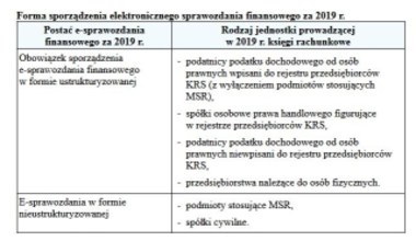 Sporządzenie sprawozdania finansowego za 2019 r. w wersji elektronicznej