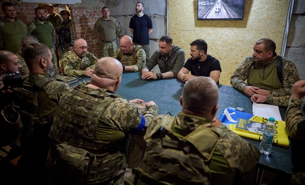 Spotkanie prezydenta Ukrainy Wołodymyra Zełenskiego z ukraińskimi wojskowymi w obwodzie donieckim /PRESIDENTIAL PRESS SERVICE / HANDOUT /PAP/EPA