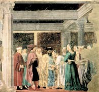 Spotkanie Salomona i królowej Saby, fresk Piero Della Francesca z kościoła św. Franciszka w Arez /Encyklopedia Internautica