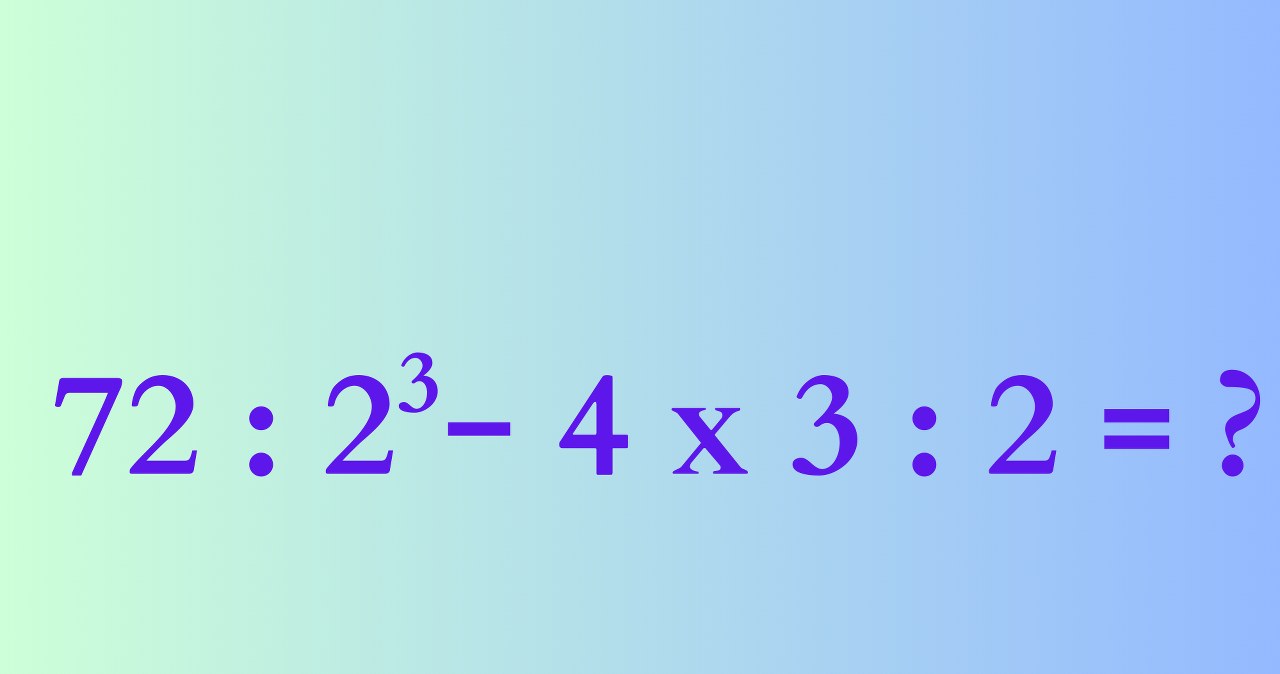 Sprawdź, czy podasz prawidłowy wynik tego działania /INTERIA.PL