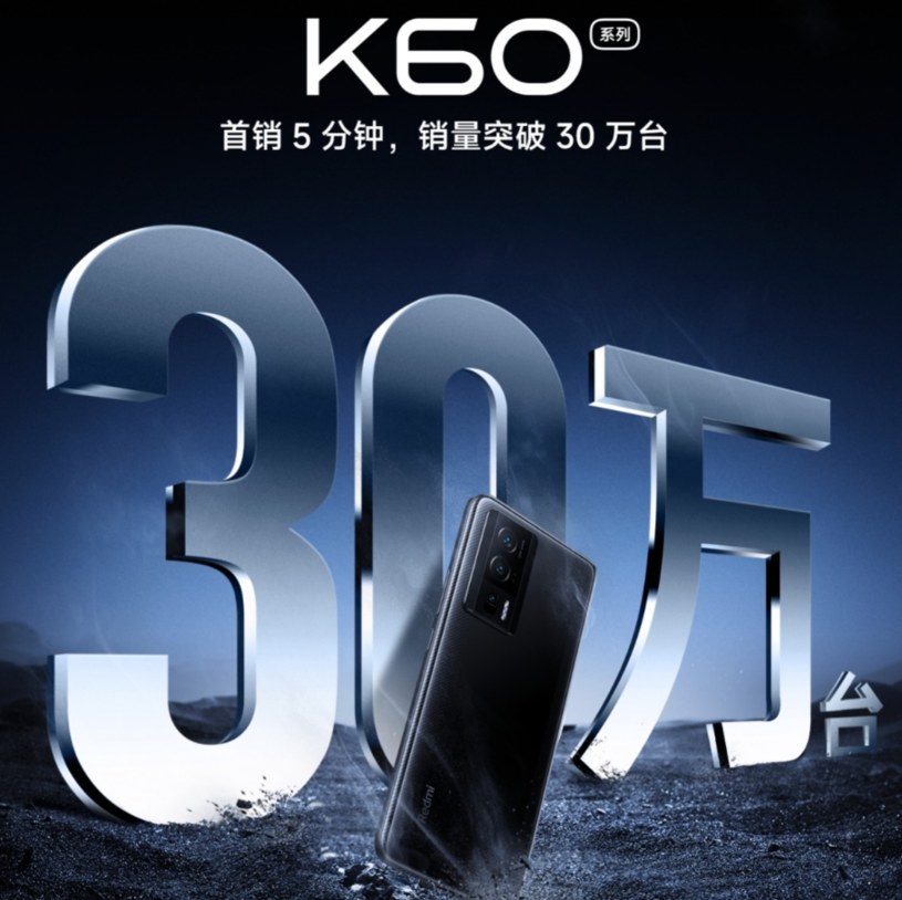 Sprzedaż Redmi K60 robi wrażenie /Xiaomi/Redmi /materiały prasowe