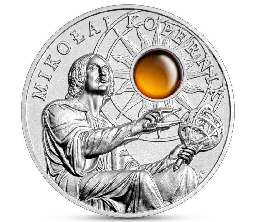 Srebrna moneta o nominale 50 zł z wizerunkiem Mikołaja Kopernika /NBP /
