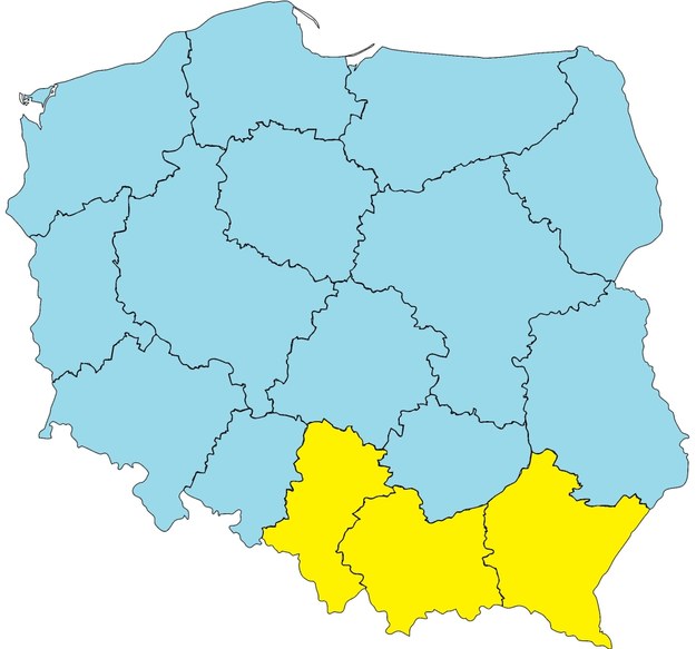 Środa 9 maja. Żółty na mapie oznacza pierwszy stopień zagrożenia pogodowego – przymrozki /Na podstawie IMiGW  /RMF FM