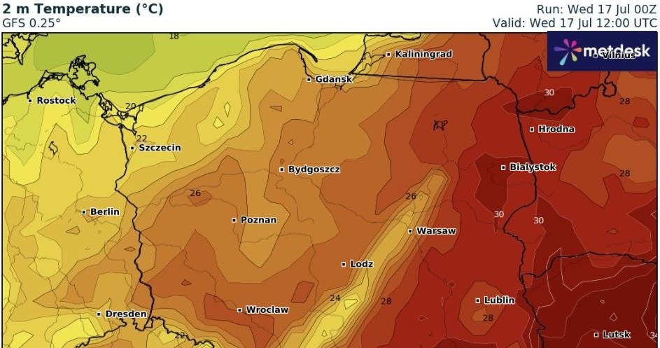 Wednesday will be warm and sometimes hot - especially in the south and east of the country /wxcharts/