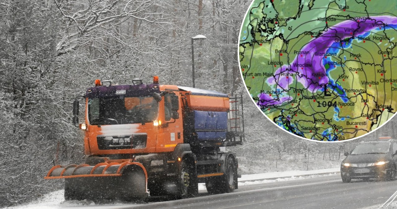 Środa upłynie pod znakiem śnieżyc, które nawiedzą duże obszary od Dolnego Śląska i Opolszczyzny przez centrum po Warmię i Mazury. Miejscami spadnie do około 25 cm śniegu /Mateusz Skwarczek/Agencja Wyborcza.pl/WXCHARTS /
