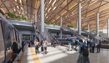 Stacja kolejowa pod lotniskiem Port Polska. 6 peronów i 10 krawędzi