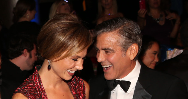 Stacy Keibler, George Clooney /Christopher Polk /Getty Images