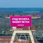 kopalnie "Stąd wycieka groźny metan". Aktywiści Greenpeace weszli na szyb kopalni