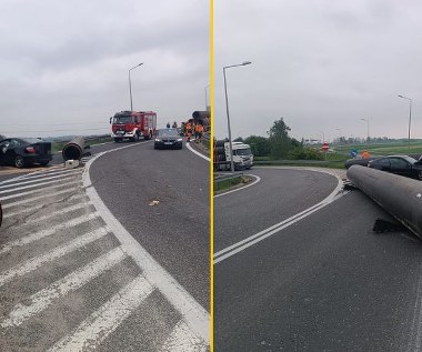 Stalowe rury spadły na samochód. Dramatyczny wypadek w Świętokrzyskiem 