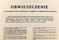 Stan wojenny w Polsce, obwieszczenie o wprowadzeniu stanu wojennego /Encyklopedia Internautica