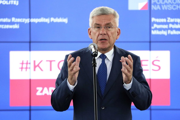 Stanisław Karczewski podczas konferencji prasowej / 	Tomasz Gzell    /PAP