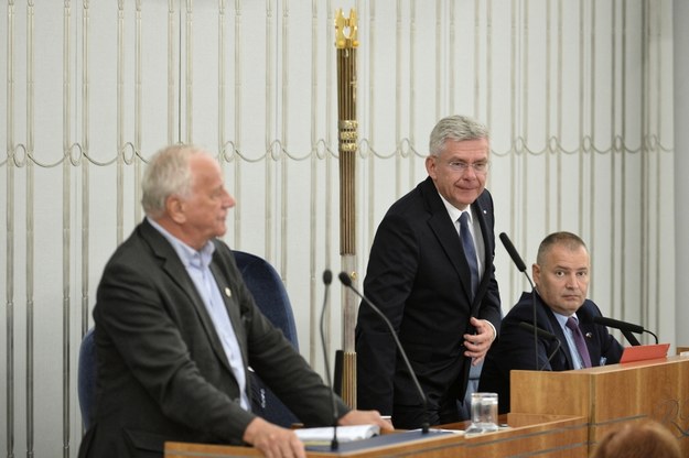 Stanisław Karczewski podczas posiedzenia Senatu / 	Marcin Obara  /PAP