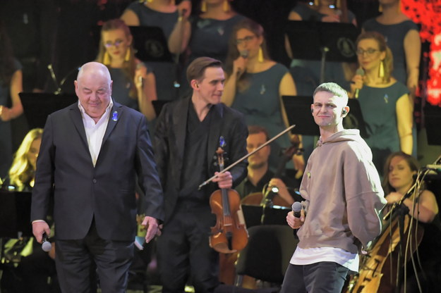 Stanisław Sojka i Vito Bambino w czasie koncertu dla Ukrainy /	Grzegorz Michałowski   /PAP