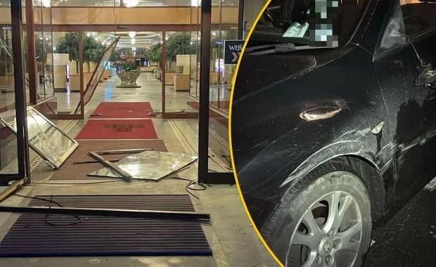 Staranował autem wejście do hotelu. Niecodzienne sceny w Karpaczu
