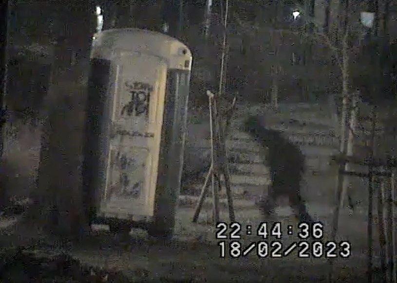 Starcie mieszkańca Olsztynka z Toi Toi'em zarejestrował monitoring /Olsztynek.pl /facebook.com