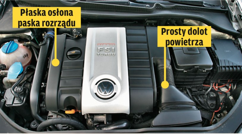 STARE 2.0 TSI 
Mają rozrząd napędzany paskiem zębatym i całkowicie inną konstrukcję. Nie są pozbawione wad, ale nie dotyczy ich problem wadliwych tłoków i pierścieni. W pierwszej serii EA113 silniki TSI miały pojemność 2.0 (głównie Audi A3/A4 i Golf GTI od 2004 r.). /Motor