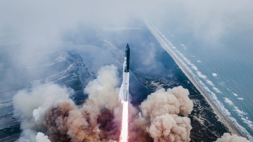 Starship w trakcie czwartkowego startu SpaceX. /X/Elon Musk /materiał zewnętrzny