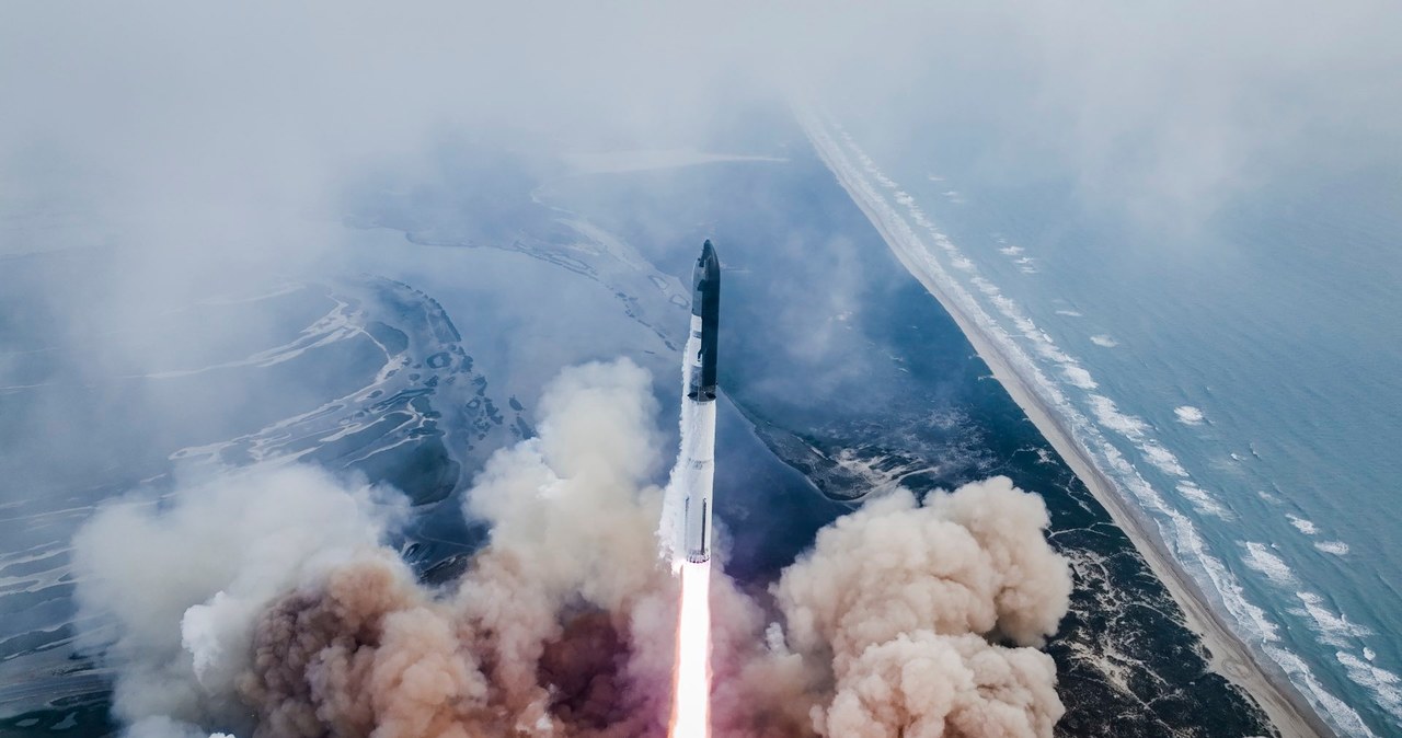 Starship w trakcie czwartkowego startu SpaceX. /X/Elon Musk /materiał zewnętrzny