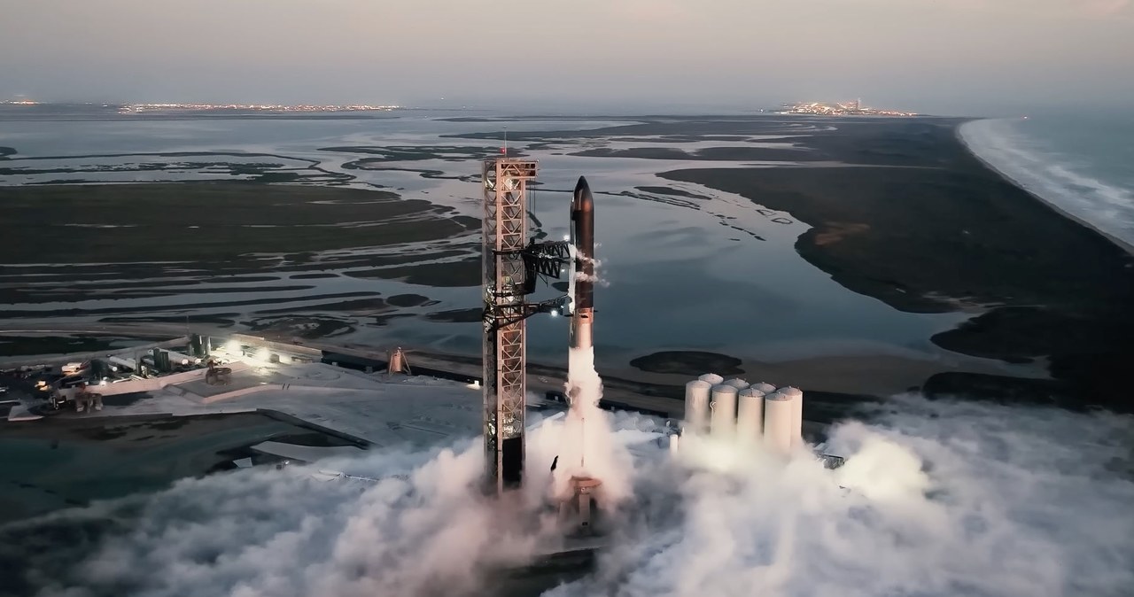 Starship znowu poleci. SpaceX odlicza do startu największej rakiety świata. /YouTube/SpaceX /materiały prasowe