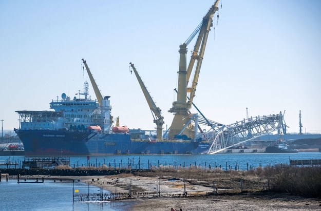 Statek Akademik Czerski, który był zaangażowany w budowę gazociągu /Jens Büttner    /PAP/EPA