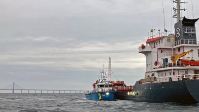 Statek płynący z Gdańska osiadł na mieliźnie. Jest ryzyko wycieku