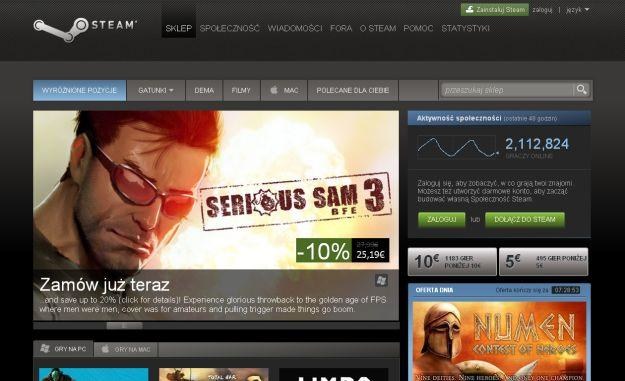 Steam - screen witryny internetowej kluczowej usługi firmy Valve /Informacja prasowa